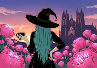 Mystical Witch at Sunset