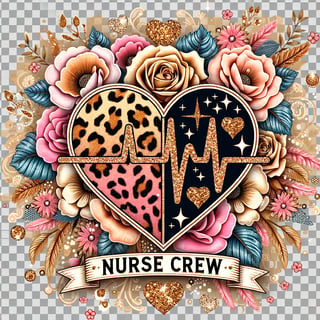 Leopard Print Nurse Glam Heart