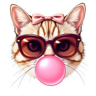 Chic Cat Illustration with Sunglasses