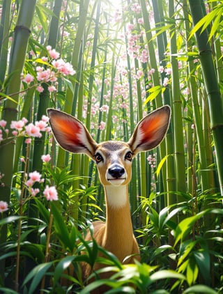 Shy Deer in Bamboo Grove