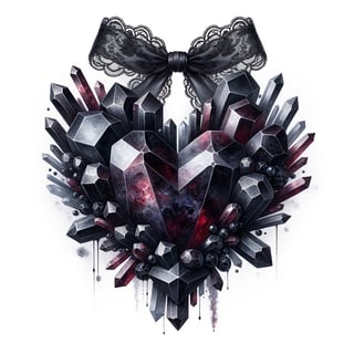 Gothic Heart Watercolor Illustration