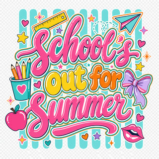 Bold Retro 'School’s Out for Summer' Design