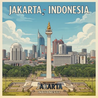 Jakarta Travel Poster Illustration