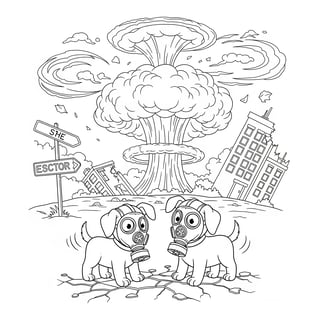 Black and White Puppy Coloring Page