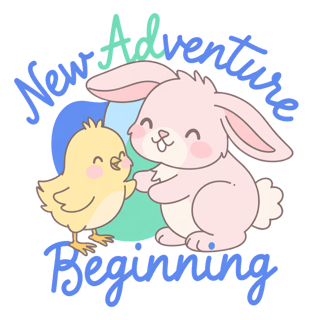 Cute Bunny and Chick Cartoon