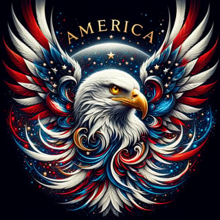 Cosmic American Bald Eagle Digital Art