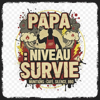 Grunge Papa Survival T-shirt Design