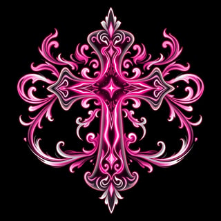 Symmetrical Fantasy Neon Cross Illustration