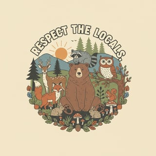 Respect the Locals Forest Wildlife Art