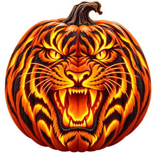Tiger Jack-O-Lantern Vector