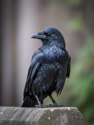 Watchful Raven on Branch