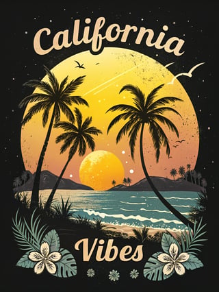 Tropical California Vibes Illustration
