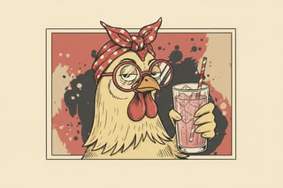 Vintage Cartoon Sassy Chicken
