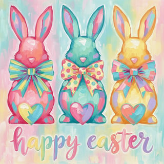 Vibrant Easter Bunny Brushstroke Art