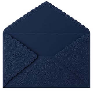 Navy Blue Brocade Envelope