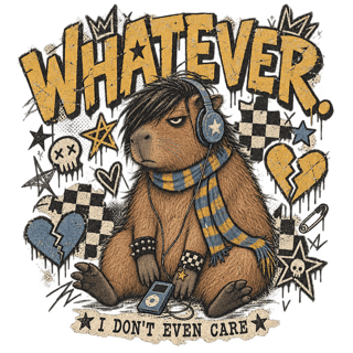 Y2K Emo Capybara WHATEVER