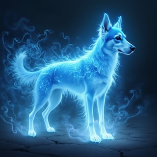 Ethereal Glowing Dog in Fantasy Art