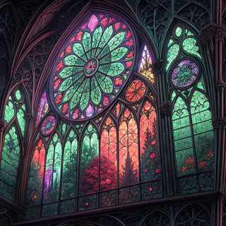 Gothic Stained Glass Window Art