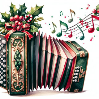 Whimsical Cajun Accordion Watercolor