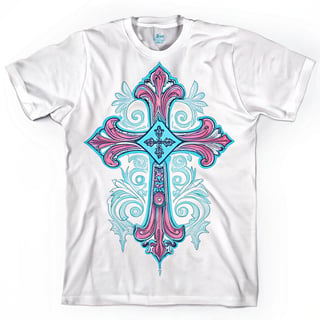 Symmetrical Fantasy Neon Cross Design