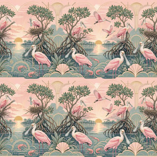 Art Deco Spoonbill 20oz Wrap