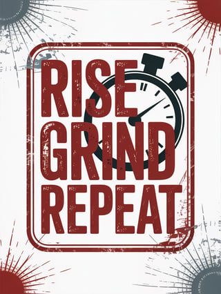 Rise Grind Repeat Stamp Design
