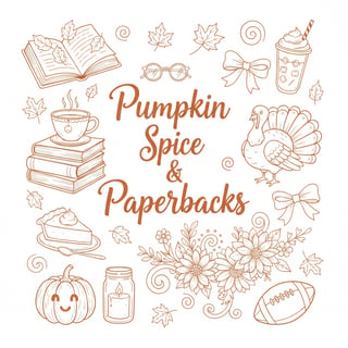 Burnt Orange Autumn Doodle Collage