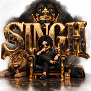 Luxury 'Singh' Backname with Turban Guy