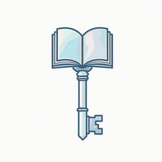 Minimalist Vintage Key with Book Head