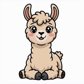 Cute Animated Nursery Llama Art