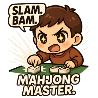 Chibi Mahjong Player T-Shirt Design