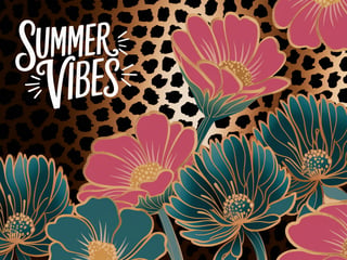 Vibrant Leopard Print Floral Design