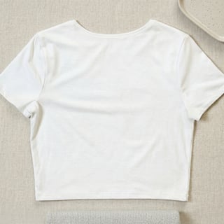 White Women's Crop Tee Flatlay
