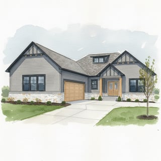 House Art in Watercolor, Pencil, Charcoal
