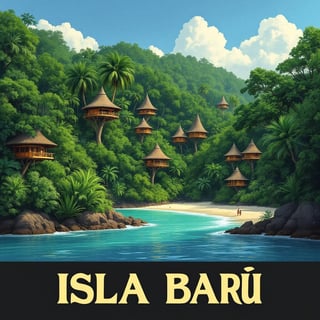 Art Deco Travel Poster of Isla Barú