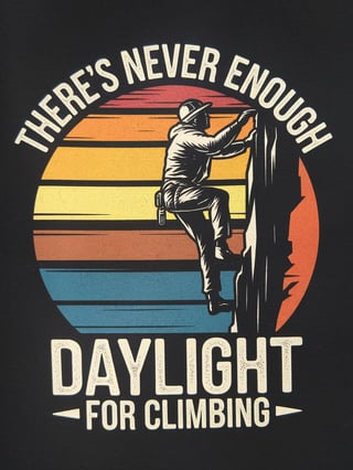 Climbing at Sunset Silhouette Art
