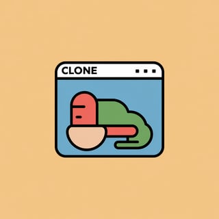 Minimalistic Flat Design Clone Icon