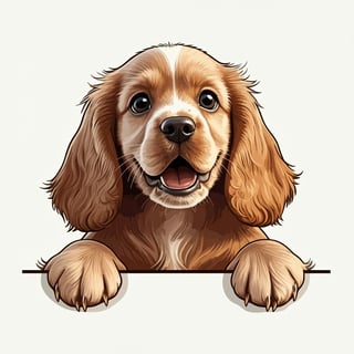 Excited Cocker Spaniel Illustration