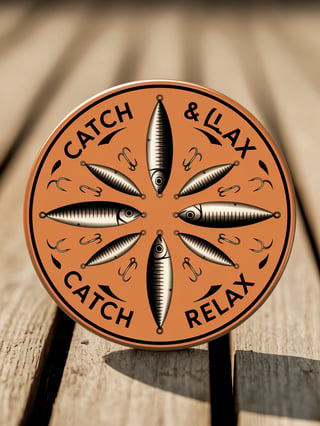 Vintage Fishing Lures Badge Design