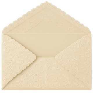 Beige Envelope with Lace Border
