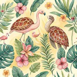 Tropical Boho Floral Pattern
