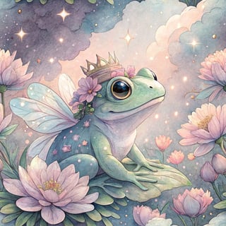 Magical Pastel Tree Frog with Wings