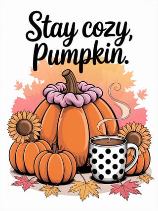 Groovy Autumn Pumpkin Illustration