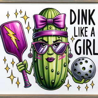 Fierce Pickleball Girl Character