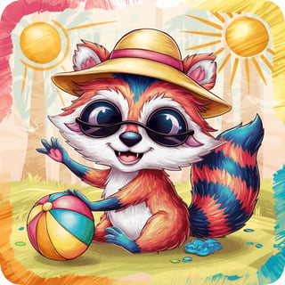 Whimsical Summer Woodland Animal