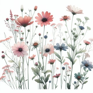 Watercolor Wildflower Arrangement