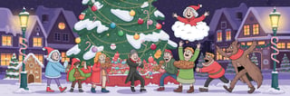 Humorous Fairy-Tale Christmas Scene