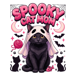 Spooky Cat Mom Glossy 3D Design
