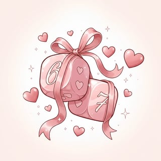 Romantic Pastel Dice Illustration