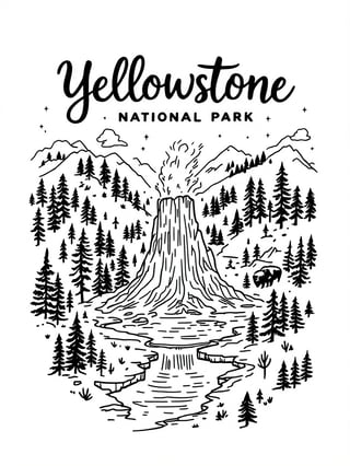 Yellowstone National Park T-Shirt Design